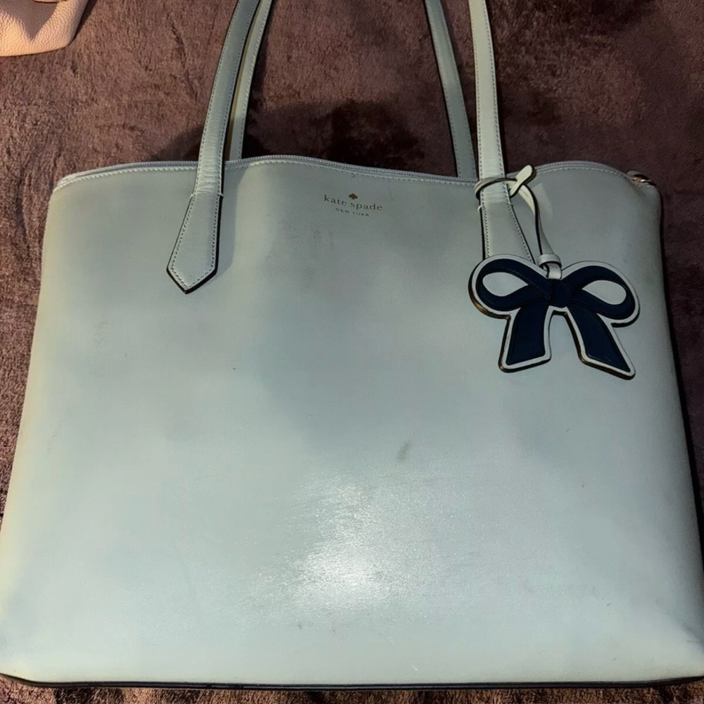 Kate Spade Cassy Frosted Spearmint Smooth Leather Tote/Shoulder Bag (XL size)